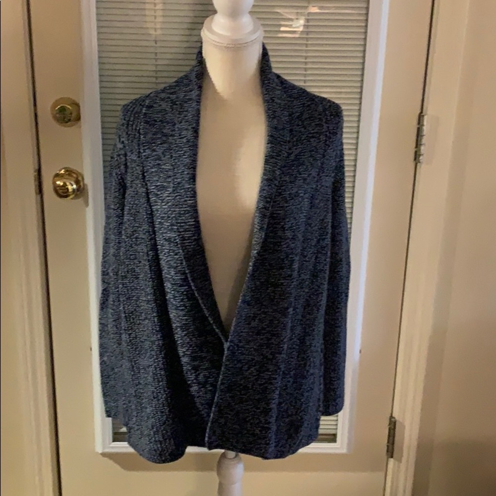 Talbots small/petite black/gray mingled sweater